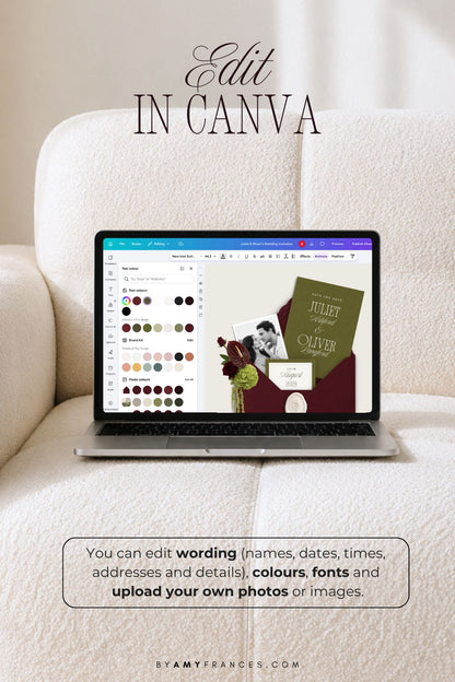 Save the Date | Olive & Burgundy