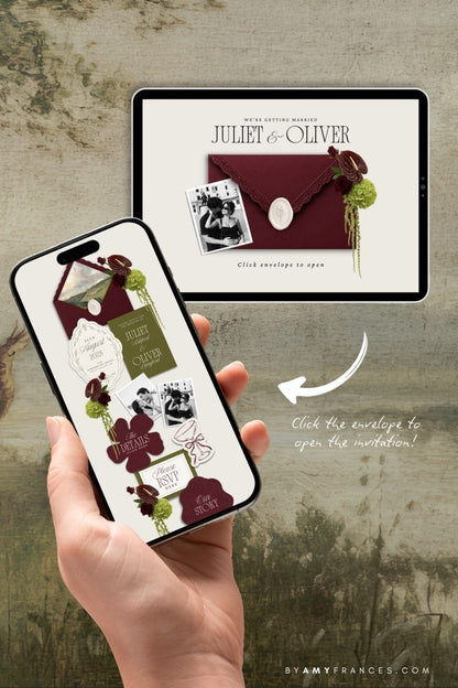 Wedding Website | Olive & Burgundy