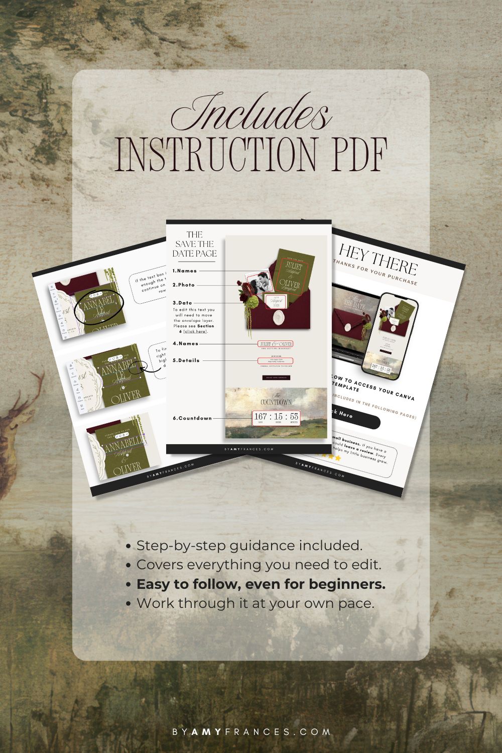 Save the Date | Olive & Burgundy