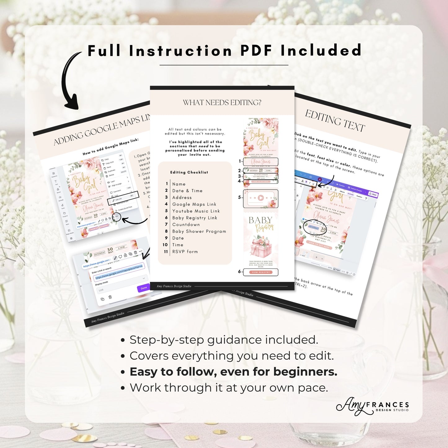 Floral Baby Shower Digital Invitation