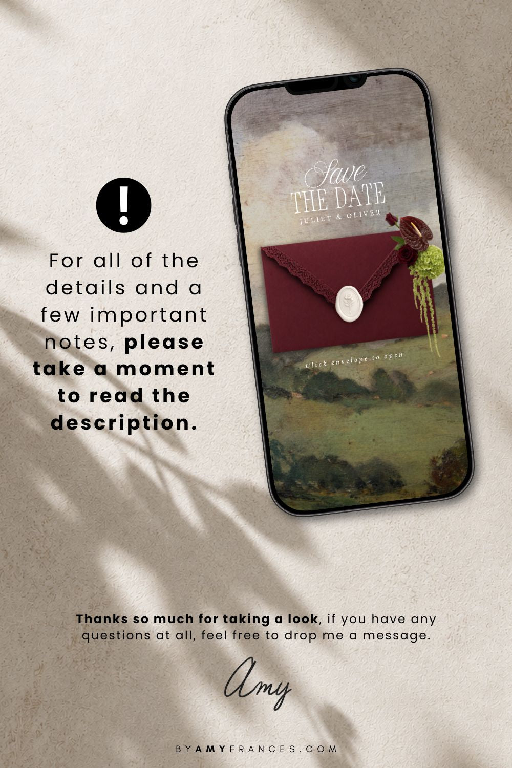 Save the Date | Olive & Burgundy
