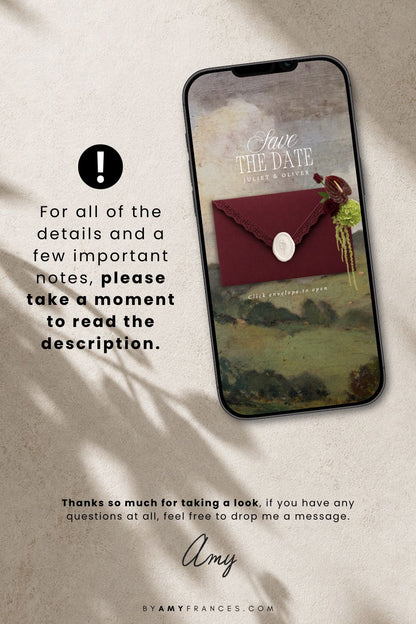 Save the Date | Olive & Burgundy