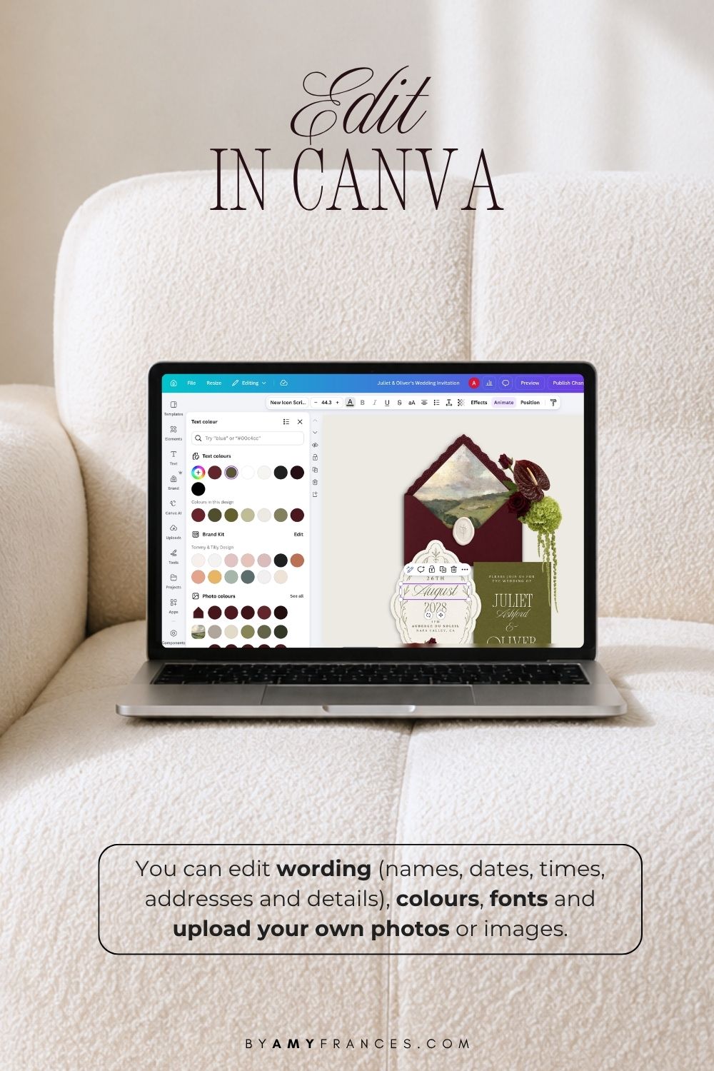 Wedding Website | Olive & Burgundy