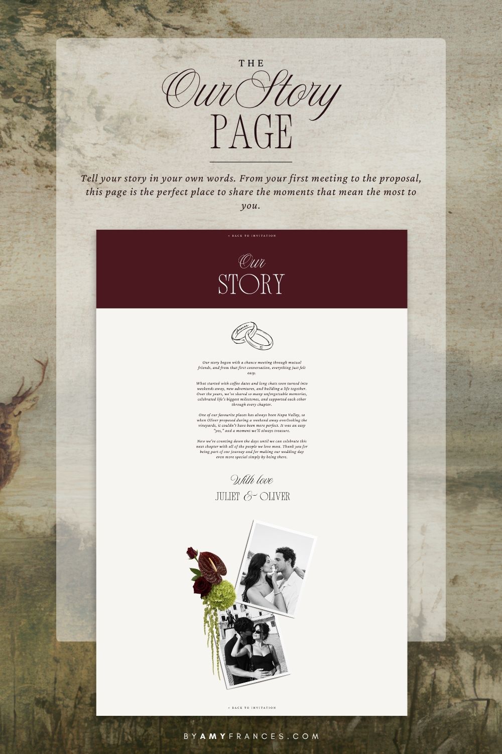 Wedding Website | Olive & Burgundy