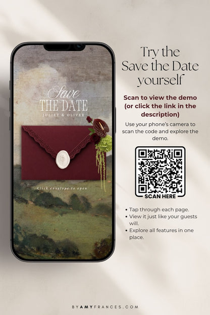Save the Date | Olive & Burgundy