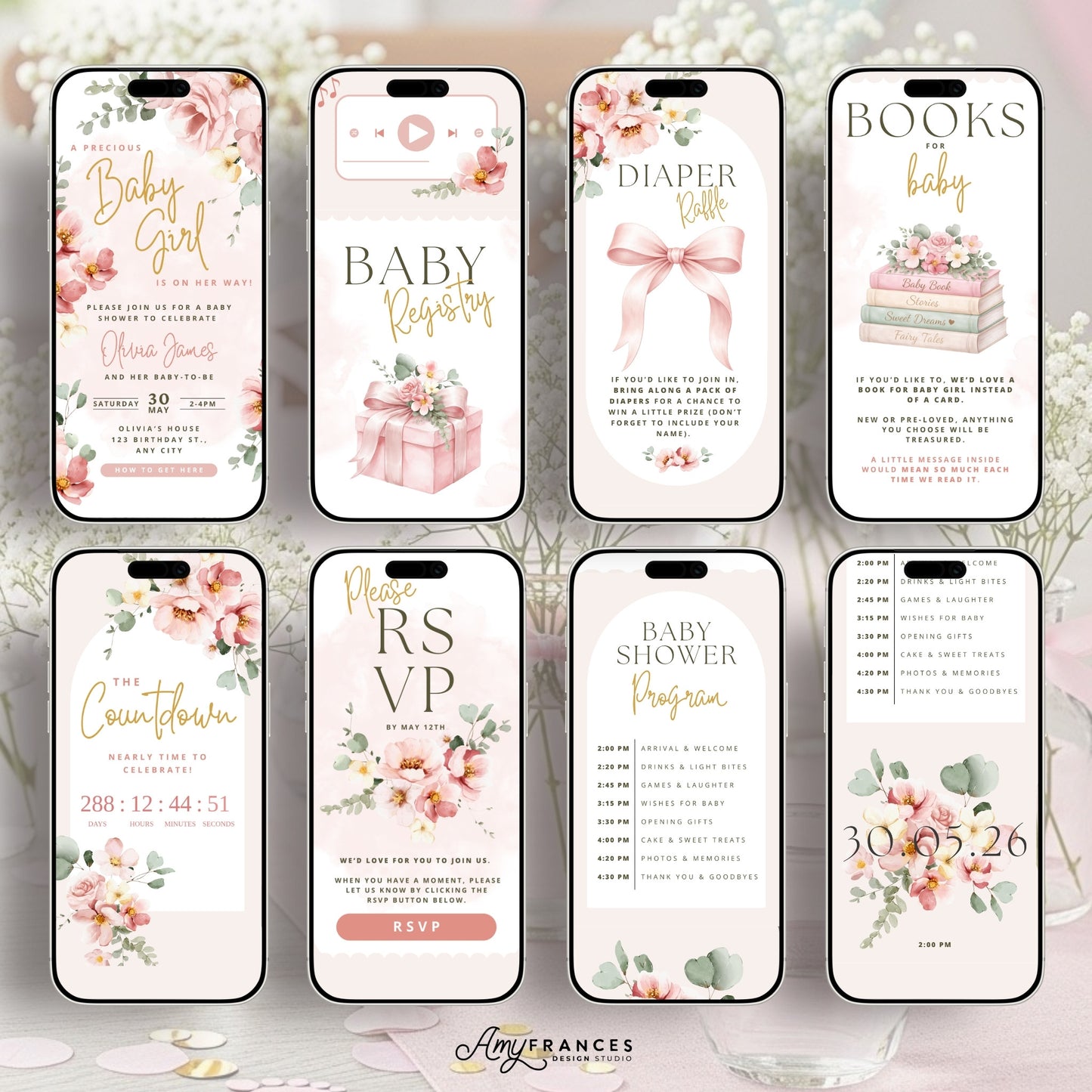 Floral Baby Shower Digital Invitation