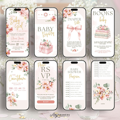 Floral Baby Shower Digital Invitation