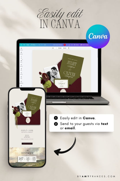 Save the Date | Olive & Burgundy