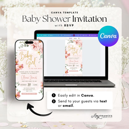 Floral Baby Shower Digital Invitation