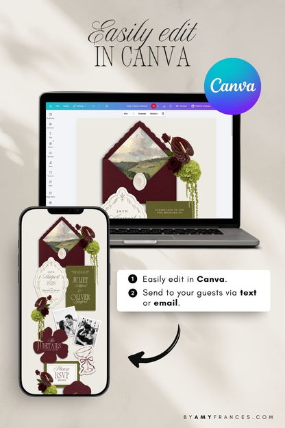 Wedding Website | Olive & Burgundy