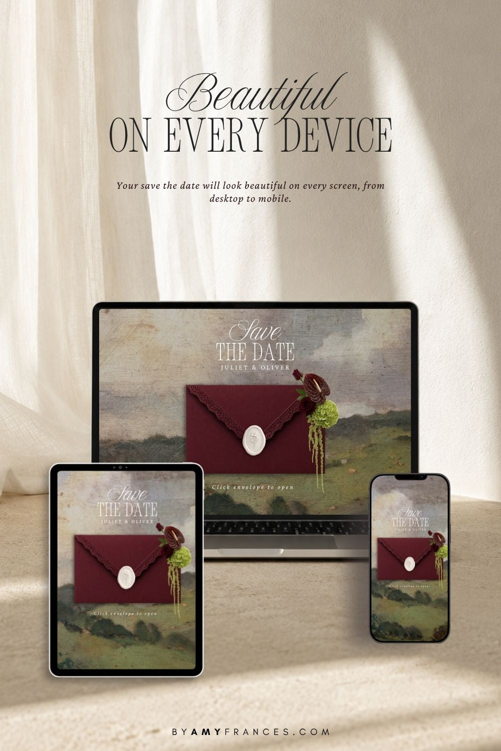 Save the Date | Olive & Burgundy