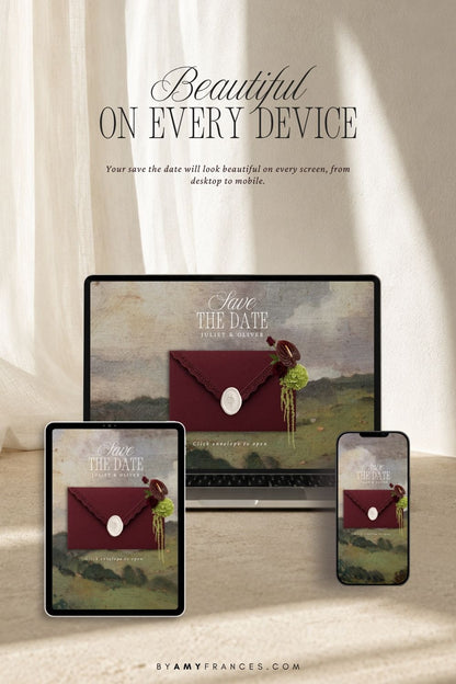 Save the Date | Olive & Burgundy